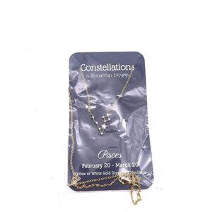 Constellations by Beaucoup Designs Pisces Yellow White Gold Dipped CZ Necklace